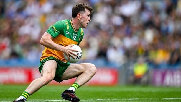 28 June 2025; Shane O'Donnell of Donegal during the GAA Football All-Ireland Senior Championship quarter-final match between Monaghan and Donegal at Croke Park in Dublin. Photo by Ray McManus/Sportsfile