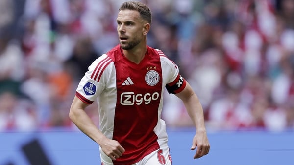 AMSTERDAM, NETHERLANDS - MAY 18: Jordan Henderson of Ajax during the Dutch Eredivisie match between Ajax v Fc Twente at the Johan Cruijff Arena on May 18, 2025 in Amsterdam Netherlands (Photo by Rico Brouwer/Soccrates/Getty Images)