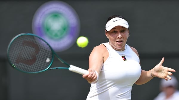 Amanda Anisimova, USA, during semifinal of 2025 All England Lawn Tennis Championships at Wimbledon,