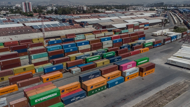 a group of containers stacked together