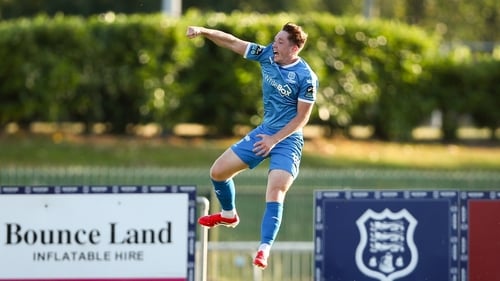 Sam Glenfield celebrates scoring Waterford's first goal