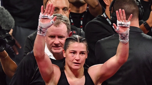 Katie Taylor after her undisputed super lightweight championship victory at Madison Square Garden