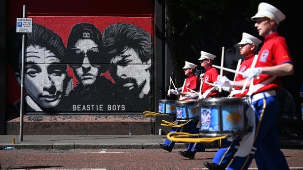 BELFAST, NORTHERN IRELAND - JULY 12: Orange men and band members are pictured as they set off on their march during the annual Twelfth of July parade on July 12, 2025 in Belfast, United Kingdom. The Twelfth of July, also known as "The Twelfth" or "Orangemen's Day," is an Ulster Protestant celebratio