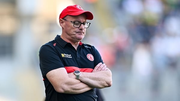 12 July 2025; Tyrone manager Malachy O'Rourke during the GAA Football All-Ireland Senior Championship semi-final match between Kerry and Tyrone at Croke Park in Dublin. Photo by Piaras Ó Mídheach/Sportsfile