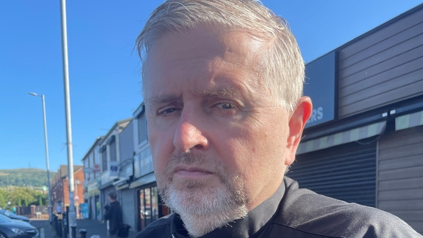 Father Gary Donegan at the interface in the Ardoyne shops area of north Belfast