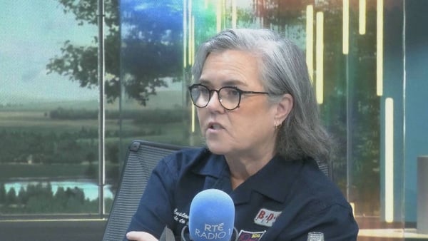 Rosie O'Donnell speaking on RTÉ mic