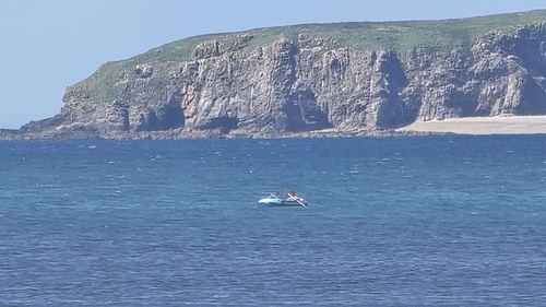The two men were located around 800 metres from shore by the RNLI crew