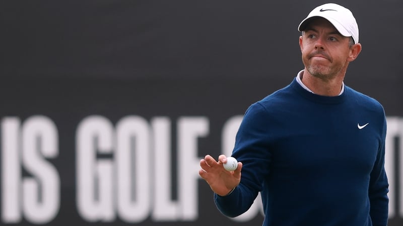 Rory McIlroy acknowledges the crowd after finishing his round