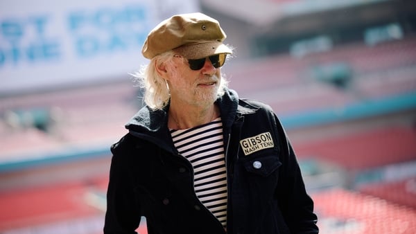 Bob Geldof during the launch of "Just For One Day: The Live Aid Musical" at Wembley Stadium