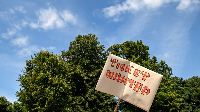 A handmade sign may be your best bet to get your hands on one of those tickets. Photo: Daire Brennan/Sportsfile via Getty Images