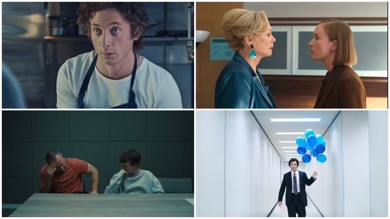 Clockwise from top left: Emmys contenders The Bear, Hacks, Severance and Adolescence