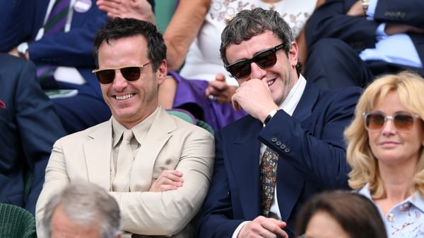 Andrew Scott and Paul Mescal attend day fourteen of the Wimbledon Tennis Championships