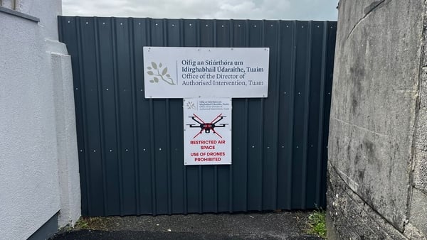 Gate closing off Tuam mother-and-baby home works site