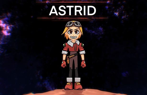 A cartoon of a character named Astrid from the RTÉjr Podcast Galaxy Fest on a planet