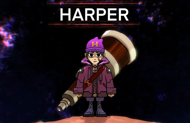 A cartoon of a character named Harper from the RTÉjr Podcast Galaxy Fest on a planet