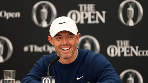 Rory McIlroy talks to the media during a press conference prior to The 153rd Open Championship