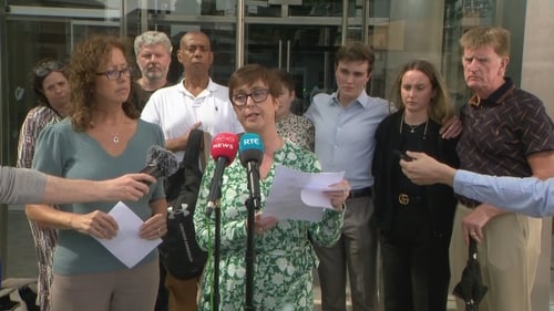 Paula Fay pictured speaking outside court after her brother Richard Brennan was sentence to eight years in prison