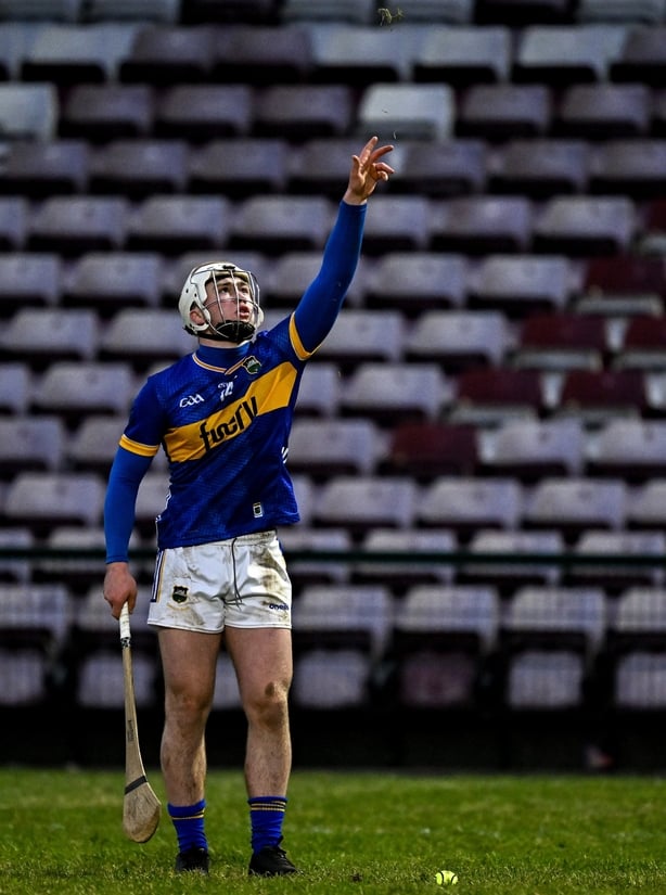 26 January 2025; Darragh McCarthy of Tipperary during the Allianz Hurling League Division 1A match between Galway and Tipperary at Pearse Stadium in Galway. Photo by Sam Barnes/Sportsfile