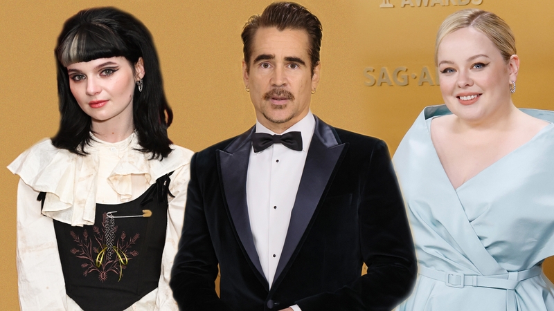 (L-R) Say Nothing star Lola Petticrew, The Penguin star Colin Farrell, and Bridgerton star Nicola Coughlan