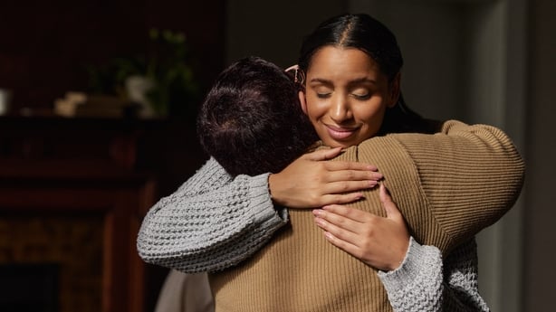 two women hugging