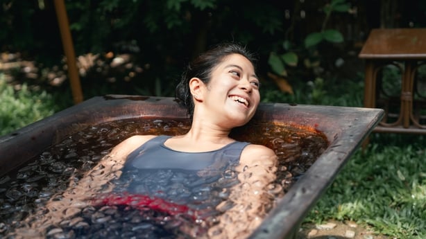 Women in ice bath