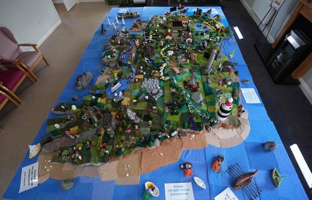 General view of the knitted map of Ireland in Carnew Community Care centre in Carnew Co. Wicklow