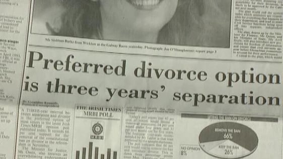 Newpaper cutting 'Preferred divorce option is three years' (1995)