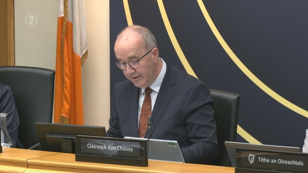 Fianna Fáil TD John Lahart at an Oireachtas Committee