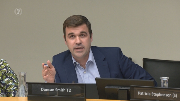 Duncan Smith speaks at an Oireachtas Committee