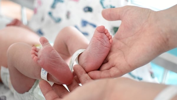 Stock image of newborn baby in a hospital setting