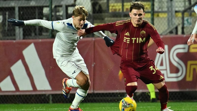 Kevin Zefi (right) in action for Roma's Under-20 team in May