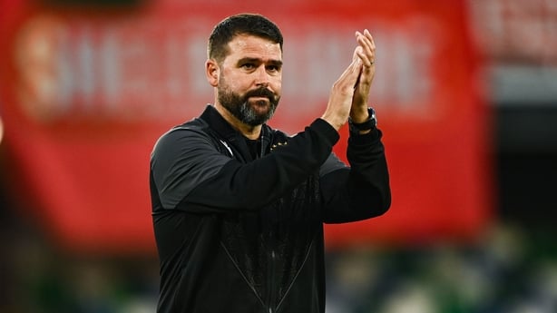 16 July 2025; Linfield manager David Healy after his side's defeat in the UEFA Champions League First Qualifying Round second leg match between Linfield and Shelbourne at Clearer Twist National Football Stadium at Windsor Park in Belfast. Photo by Ben McShane/Sportsfile