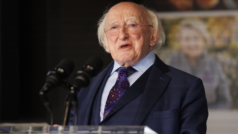 Michael D Higgins received antibiotic treatment for a localised infection (file pic)