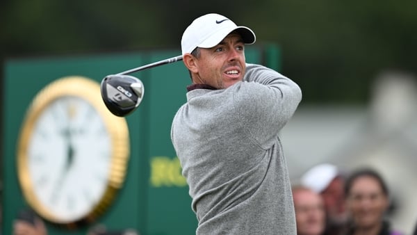 17 July 2025; Rory McIlroy of Northern Ireland watches his tee shot on the 12th hole during day one of The 153rd Open Championship at Royal Portrush Golf Club in Portrush, Antrim. Photo by Ramsey Cardy/Sportsfile