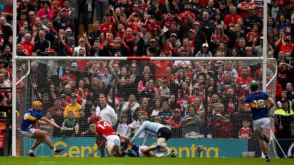 Alan Connolly scores his side's third goal against Tipperary in 2025 Munster Hurling Championship