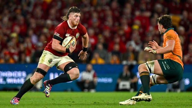 19 July 2025; Joe McCarthy of British & Irish Lions during the first test match between Australia and the British & Irish Lions at Suncorp Stadium in Brisbane, Australia. Photo by Brendan Moran/Sportsfile