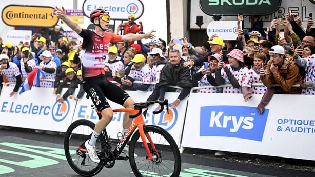 Dutch Thymen Arensman of Ineos Grenadiers wins stage 14 of the 2025 Tour de France cycling race, from Pau to Luchon-Superbagneres (183 km), on Saturday 19 July 2025 in France. The 112th edition of the Tour de France starts on Saturday 5 July in Lille, France, and will finish in Paris, France on the 