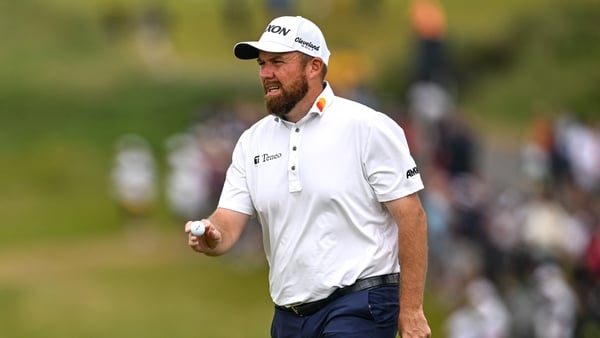 Shane Lowry on the first green on Saturday
