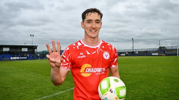 Shelbourne's John Martin with the match ball