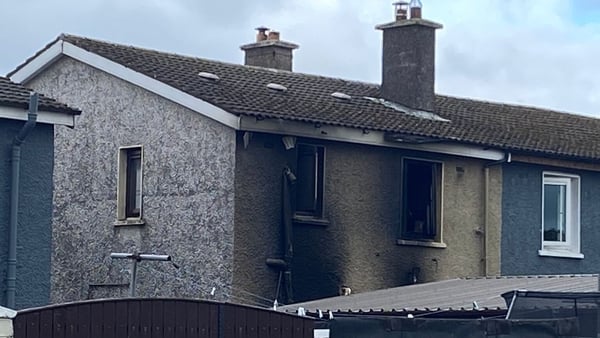 The scene of a house fire in Hollyhill, Cork
