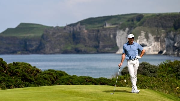 20 July 2025; Rory McIlroy of Northern Ireland on the fifth green during the final round of The 153rd Open Championship at Royal Portrush Golf Club in Portrush, Antrim. Photo by Ramsey Cardy/Sportsfile
