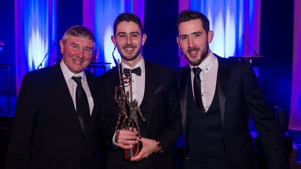 Ryan McHugh with his father Martin and brother Mark after winning a 2016 All-Star