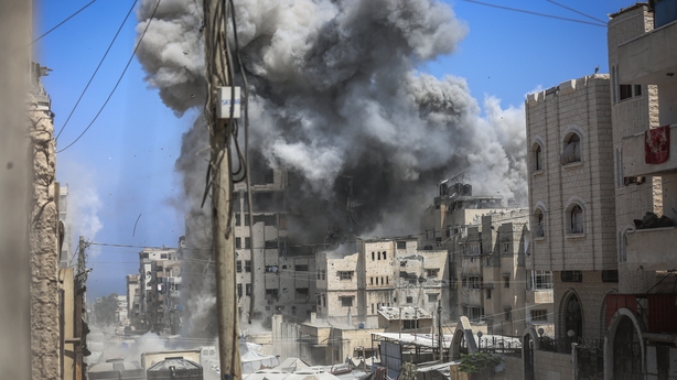 Strikes on Gaza city in Gaza