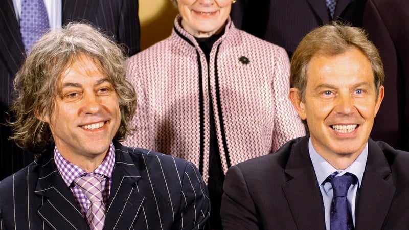 Then UK Prime Minister Tony Blair (right) pictured with Bob Geldof in May 2004