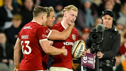 Jamie Osborne (right) scored two tries on his debut