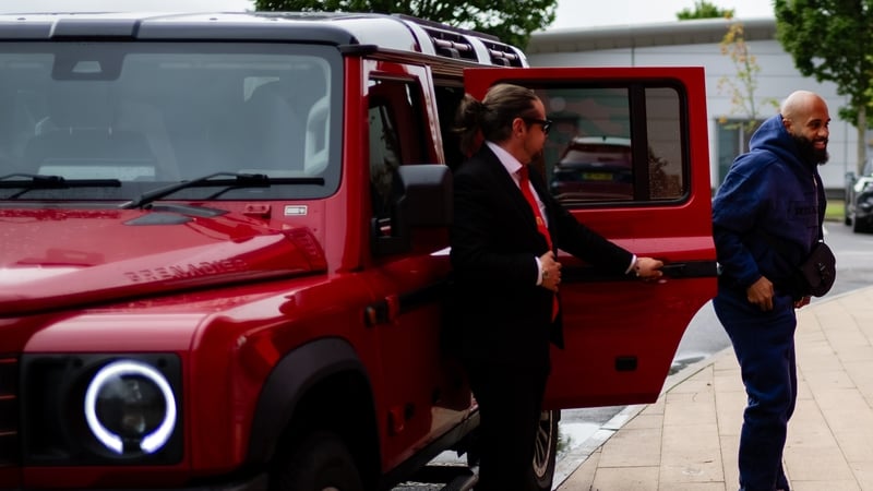Bryan Mbeumo arrives at his first Manchester United training session
