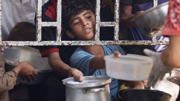 Starving people in Gaza