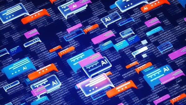 a computer screen with persony chat bubbles