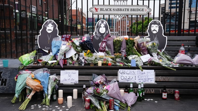 Fans have left tributes to Ozzy Osbourne at a mural honouring Black Sabbath in Birmingham