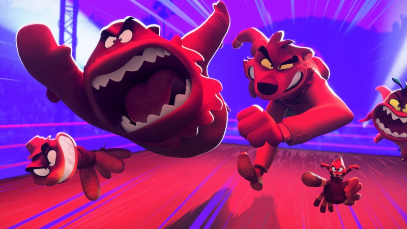 from left) Snake (Marc Maron), Shark (Craig Robinson), Wolf (Sam Rockwell), Tarantula (Awkwafina) and Piranha (Anthony Ramos) in DreamWorks Animation's The Bad Guys 2